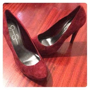 Burnt Red Suede Heels